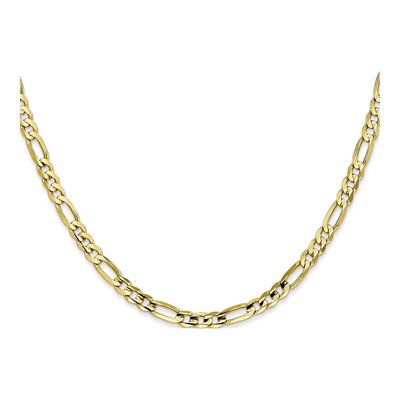 10K Yellow Gold 4mm Concave Open Figaro Chain – view 2