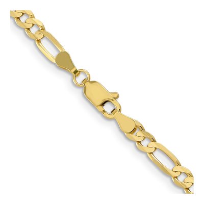 10K Yellow Gold 4mm Concave Open Figaro Chain – view 3
