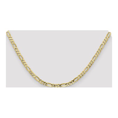 10K Yellow Gold 4mm Concave Open Figaro Chain – view 4