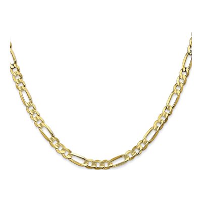 10K Yellow Gold 4.5mm Concave Open Figaro Chain – view 2