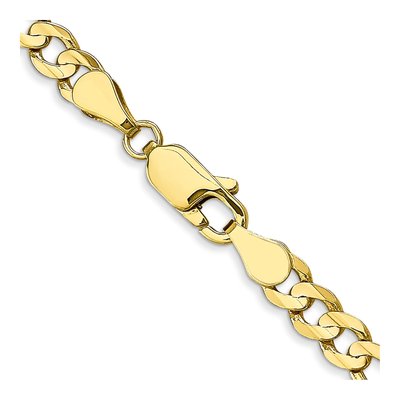 10K Yellow Gold 4.5mm Concave Open Figaro Chain – view 3