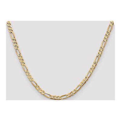 10K Yellow Gold 4.5mm Concave Open Figaro Chain – view 4