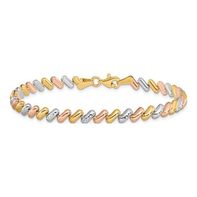 10K Tri-Color Gold Fancy Link Bracelet – view 3