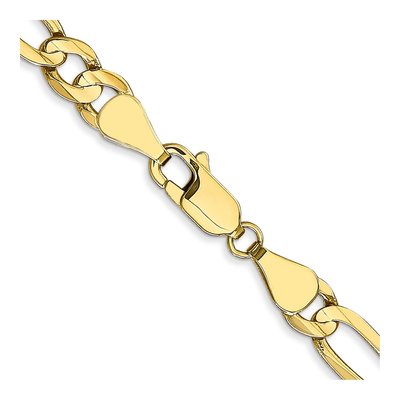10K Yellow Gold 5.5mm Concave Open Figaro Chain – view 3