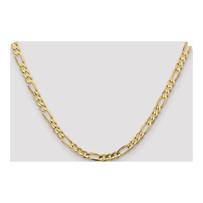 10K Yellow Gold 5.5mm Concave Open Figaro Chain – view 4