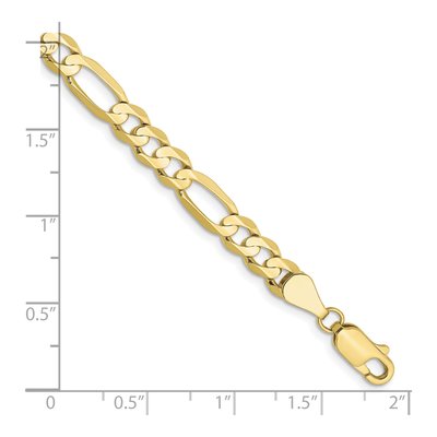 10K Yellow Gold 5.5mm Concave Open Figaro Chain Bracelet – view 2