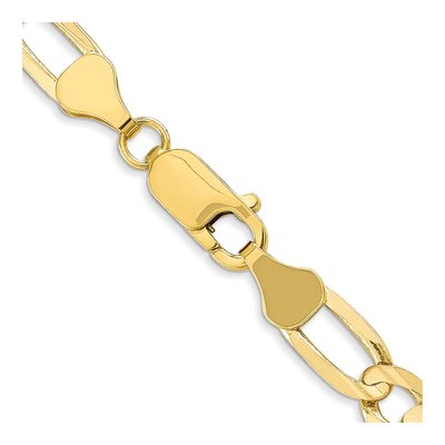 10K Yellow Gold 6mm Concave Open Figaro Chain – view 3