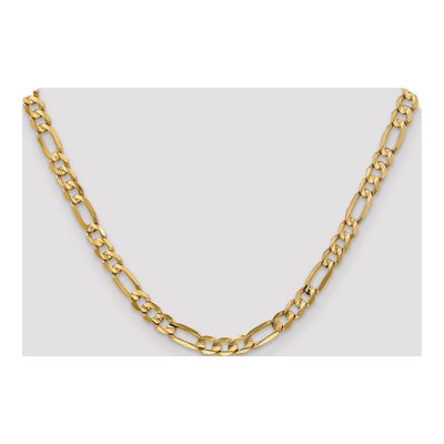 10K Yellow Gold 6mm Concave Open Figaro Chain – view 4