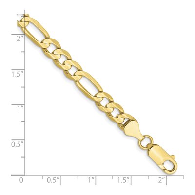 10K Yellow Gold 6mm Concave Open Figaro Chain Bracelet – view 2
