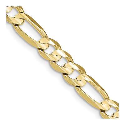 10K Yellow Gold 7.5mm Concave Open Figaro Chain