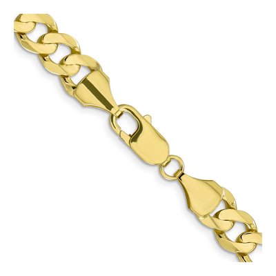 10K Yellow Gold 8.75mm Concave Open Figaro Chain – view 3