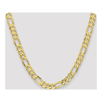 10K Yellow Gold 8.75mm Concave Open Figaro Chain – view 4