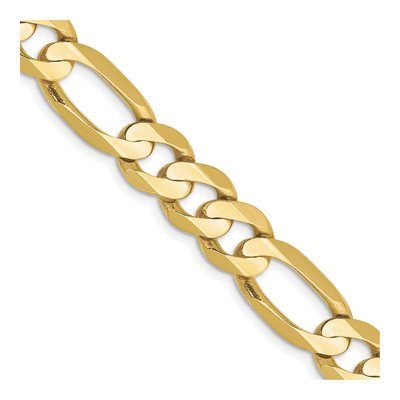 10K Yellow Gold 8.75mm Concave Open Figaro Chain