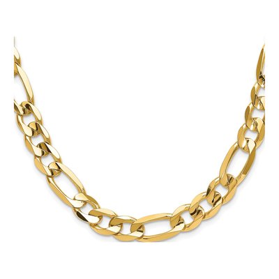 10K Yellow Gold 10mm Concave Open Figaro Chain – view 2