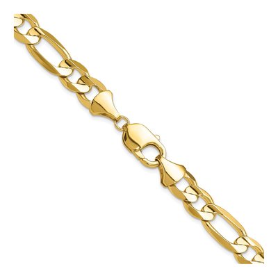 10K Yellow Gold 10mm Concave Open Figaro Chain – view 3