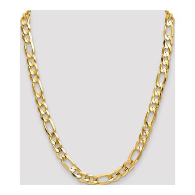 10K Yellow Gold 10mm Concave Open Figaro Chain – view 4