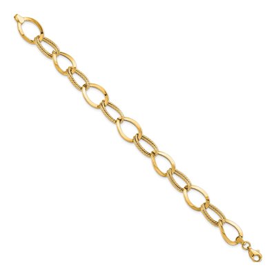 10K Yellow Gold 12mm Hollow Link Chain Bracelet – view 2