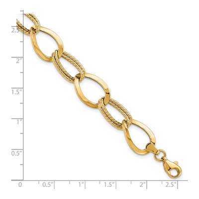 10K Yellow Gold 12mm Hollow Link Chain Bracelet – view 4