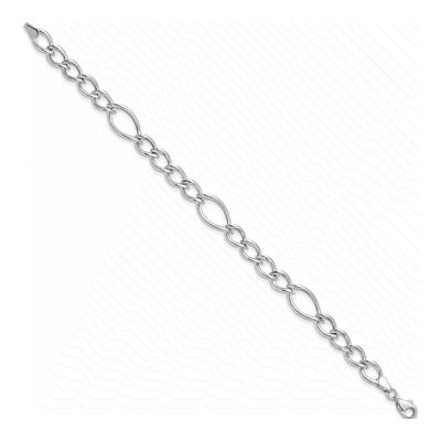 10K White Gold 9mm Hollow Link Chain Bracelet – view 2