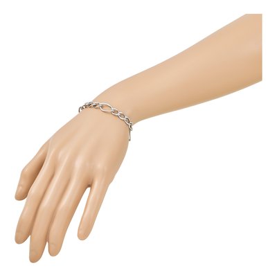 10K White Gold 9mm Hollow Link Chain Bracelet – view 7