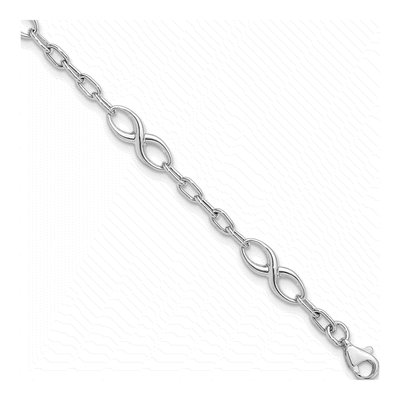10K White Gold 5mm Hollow Link Chain Bracelet