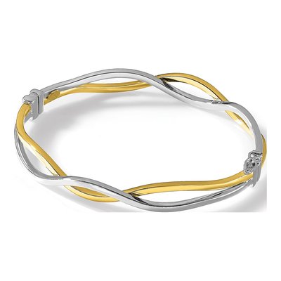 10K Yellow Gold Twisted Bangle Bracelet – view 5