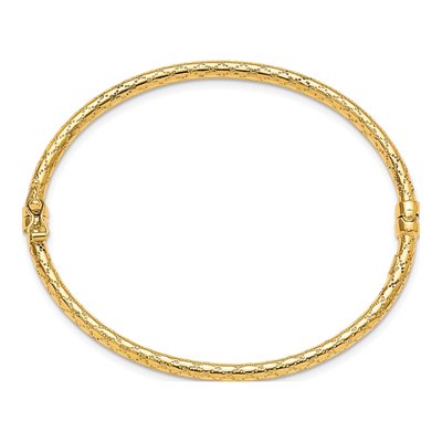 10K Yellow Gold Hinged Bangle Bracelet – view 3