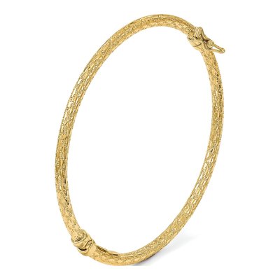 10K Yellow Gold Hinged Bangle Bracelet – view 6