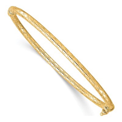 10K Yellow Gold Hinged Bangle Bracelet