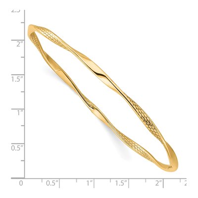 10K Yellow Gold Twisted Bangle Bracelet – view 4