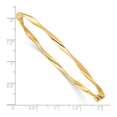 10K Yellow Gold Hinged Bangle Bracelet – view 4