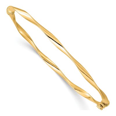 10K Yellow Gold Hinged Bangle Bracelet