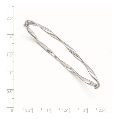 10K White Gold Hinged Bangle Bracelet – view 4