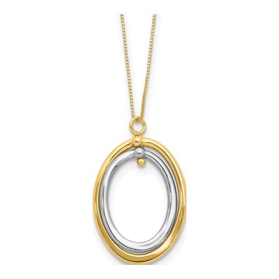 10K Two-Tone Gold Oval Necklace