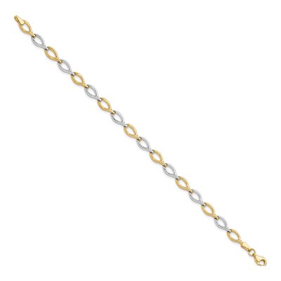 10K Two-Tone Gold Diamond-Cut Bracelet – view 2