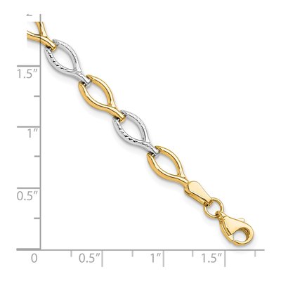 10K Two-Tone Gold Diamond-Cut Bracelet – view 4