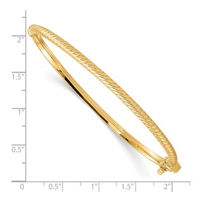 10K Yellow Gold Textured Bangle Bracelet – view 3