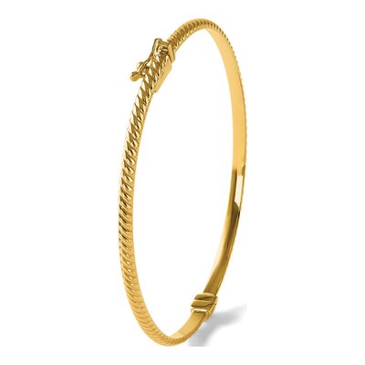10K Yellow Gold Textured Bangle Bracelet – view 5