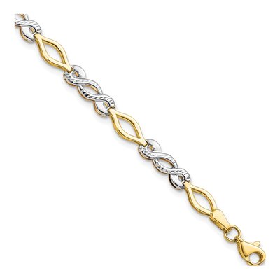 10K Two-Tone Gold Diamond-Cut Bracelet