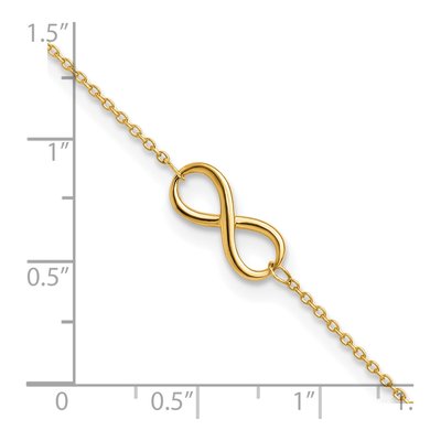 10K Yellow Gold Infinity Anklet – view 4