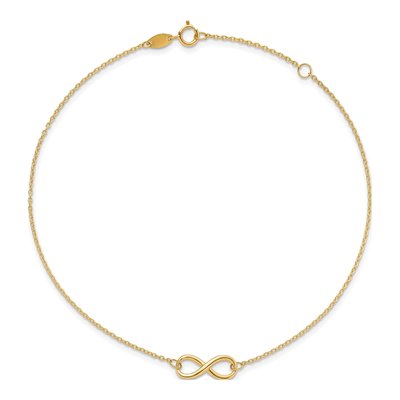 10K Yellow Gold Infinity Anklet – view 5