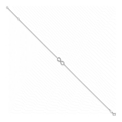 10K White Gold Infinity Anklet – view 2