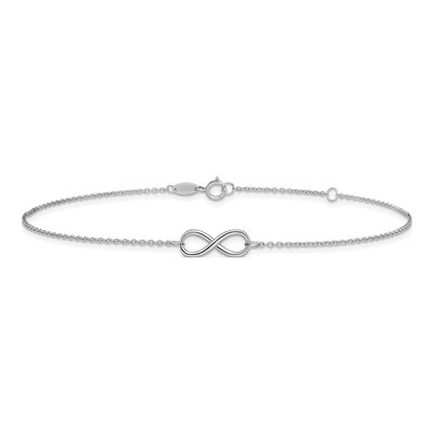 10K White Gold Infinity Anklet – view 3