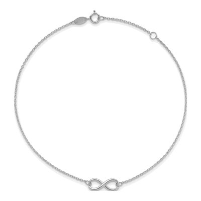 10K White Gold Infinity Anklet – view 5