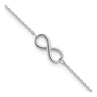 10K White Gold Infinity Anklet