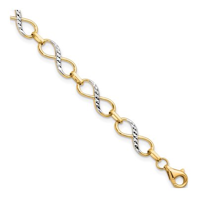10K Yellow Gold 7mm Diamond-Cut Infinity Bracelet