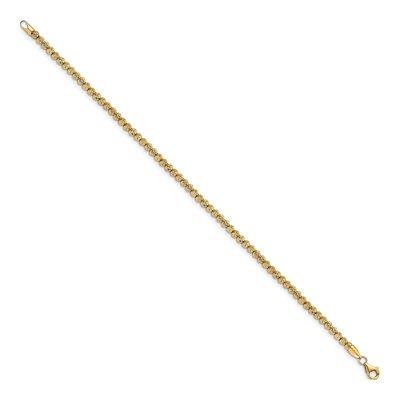 10K Yellow Gold 3.25mm Diamond-Cut Beaded Chain Bracelet – view 2