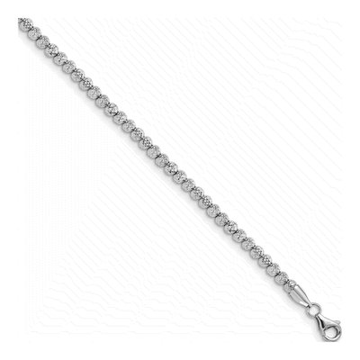 10K White Gold Beaded Bracelet