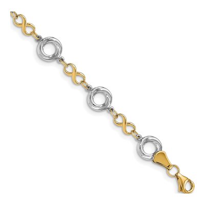 10K Two-Tone Gold Infinity Bracelet