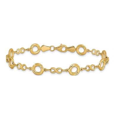 10K Yellow Gold Infinity Link Bracelet – view 3